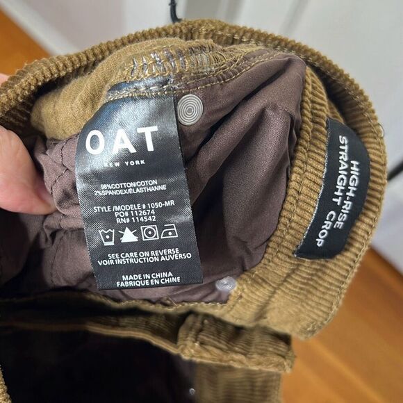 Oat ModCloth High Rise Corduroy Cropped Pants Brown NWT Size 25 - Picture 5 of 7